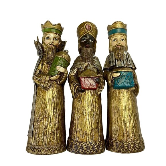 Set Of 3 Vintage Schmid Bros Figurines Three Wise Men Kings Christmas Decor - Picture 2 of 7